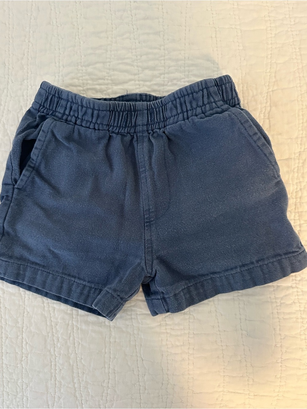 Classic Elastic-Waist Kids Shorts in Navy Blue